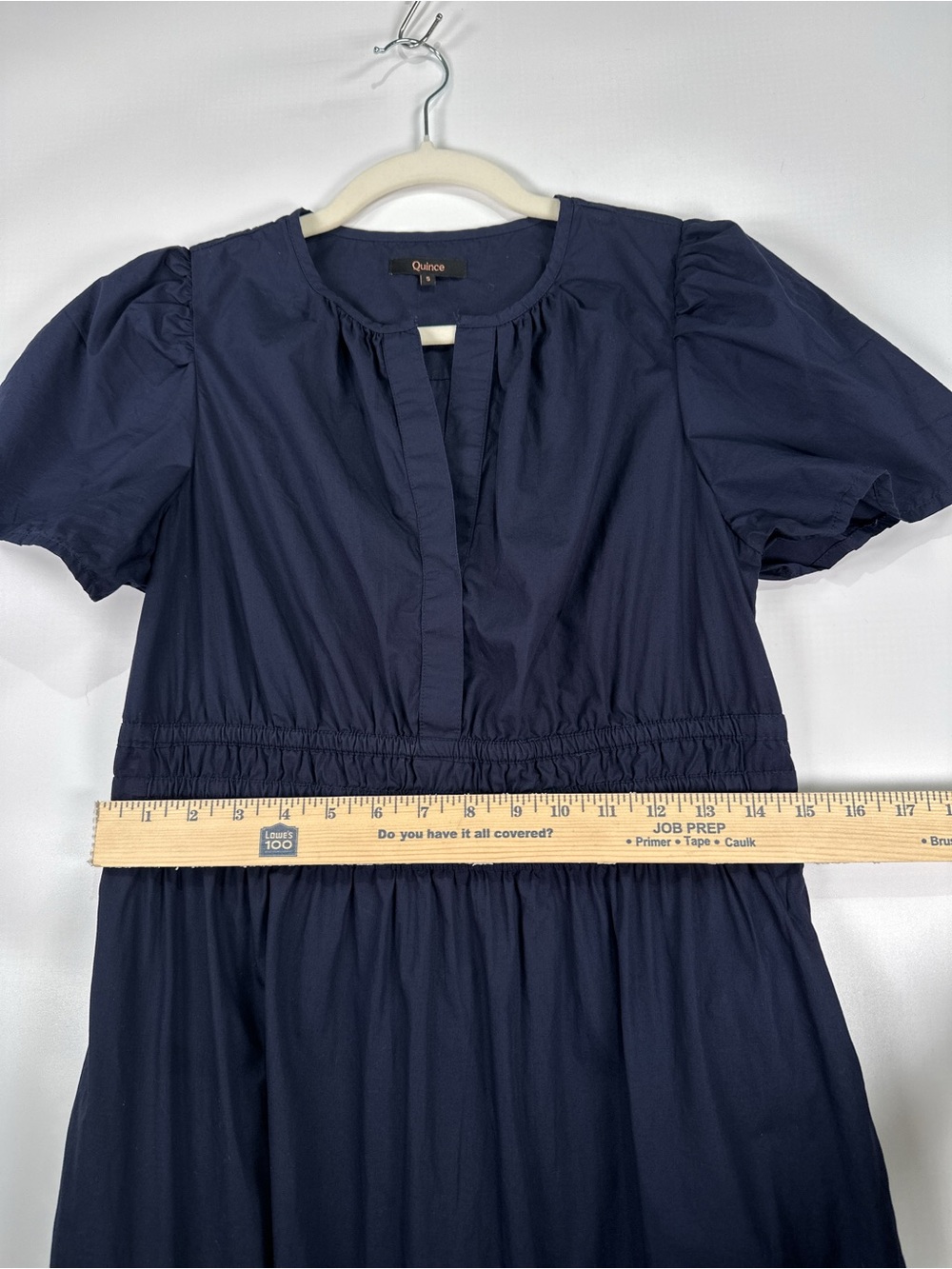 Quince Organic Cotton Poplin Tiered Maxi Dress Navy S - Picture 13 of 13